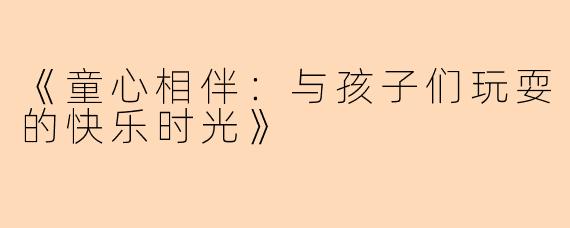 《童心相伴：与孩子们玩耍的快乐时光》