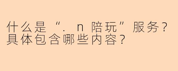 什么是“.n陪玩”服务?具体包含哪些内容?
