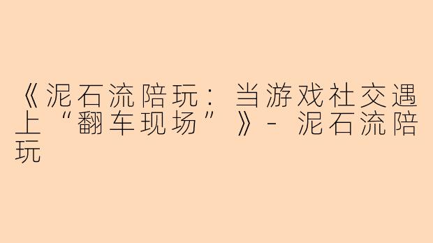 《泥石流陪玩：当游戏社交遇上“翻车现场”》-泥石流陪玩