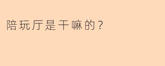 陪玩厅是干嘛的？