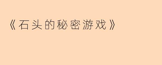 《石头的秘密游戏》