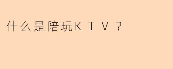 什么是陪玩KTV？