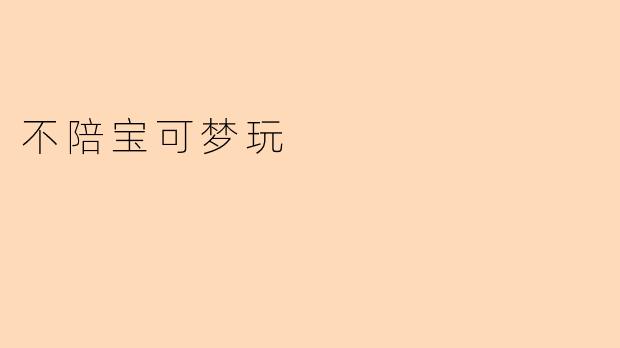 不陪宝可梦玩
