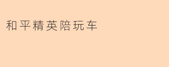 和平精英陪玩车