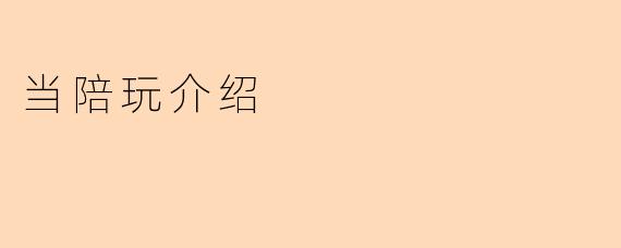 当陪玩介绍