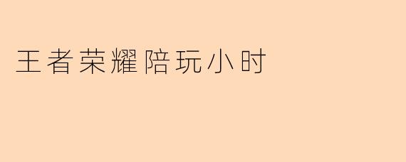 王者荣耀陪玩小时