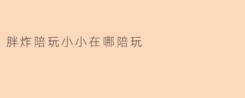 胖炸陪玩小小在哪陪玩