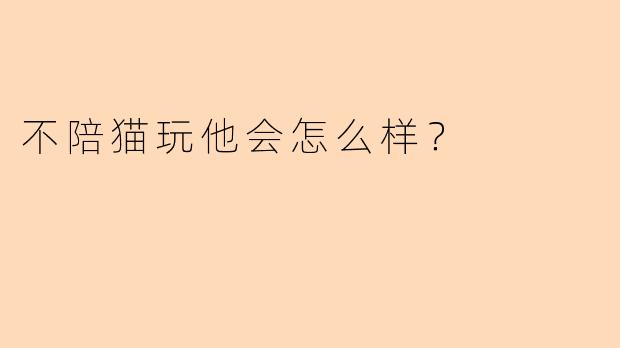 不陪猫玩他会怎么样？