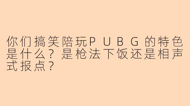 你们搞笑陪玩PUBG的特色是什么？是枪法下饭还是相声式报点？