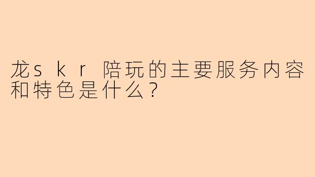 龙skr陪玩的主要服务内容和特色是什么？