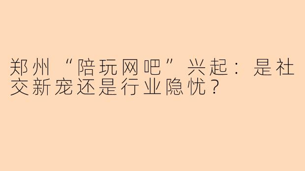 郑州“陪玩网吧”兴起：是社交新宠还是行业隐忧？