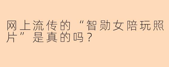 网上流传的“智勋女陪玩照片”是真的吗？