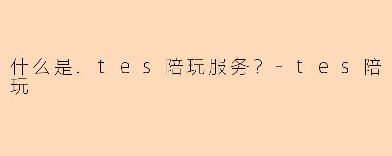 什么是.tes陪玩服务？-tes陪玩
