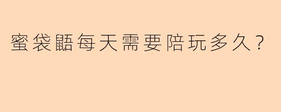 蜜袋鼯每天需要陪玩多久？