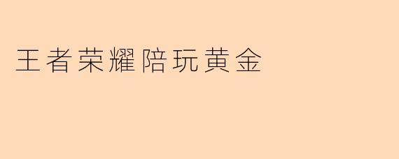 王者荣耀陪玩黄金