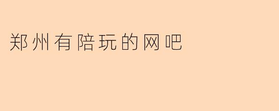 郑州有陪玩的网吧