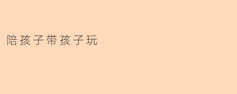 陪孩子带孩子玩