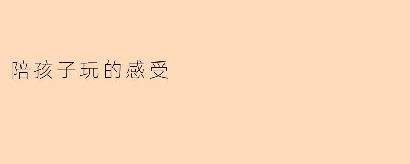 陪孩子玩的感受
