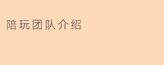 陪玩团队介绍