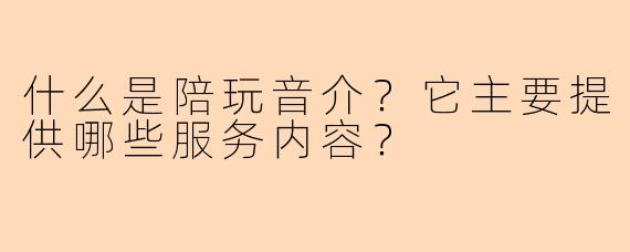 什么是陪玩音介？它主要提供哪些服务内容？