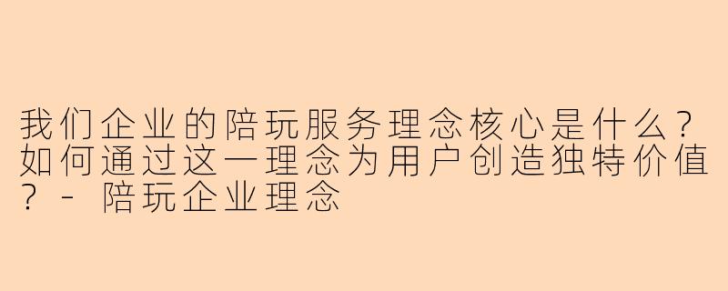 我们企业的陪玩服务理念核心是什么？如何通过这一理念为用户创造独特价值？