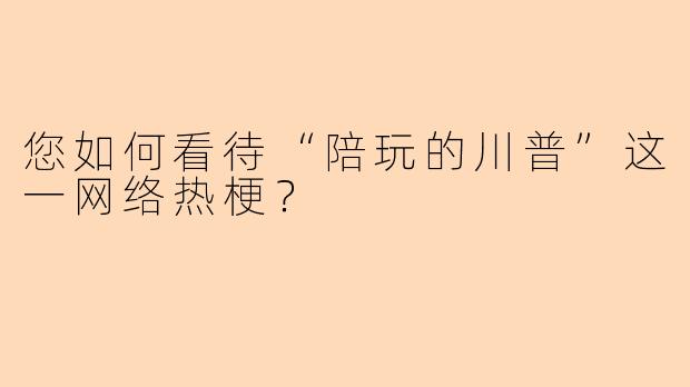 您如何看待“陪玩的川普”这一网络热梗？