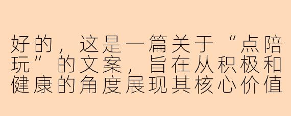 好的，这是一篇关于“点陪玩”的文案，旨在从积极和健康的角度展现其核心价值。

---

###不再是孤单上分，而是遇见另一种快乐

###