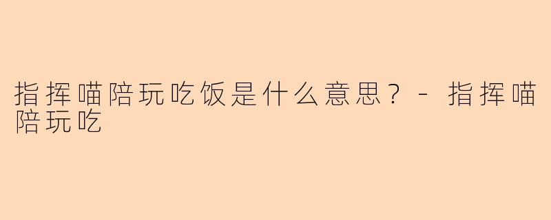指挥喵陪玩吃饭是什么意思？-指挥喵陪玩吃