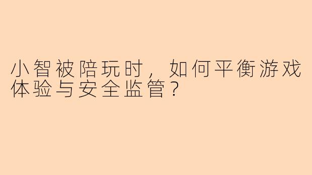 小智被陪玩时，如何平衡游戏体验与安全监管？