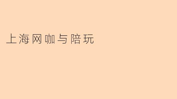 上海网咖的陪玩服务具体是怎样的?合法吗?