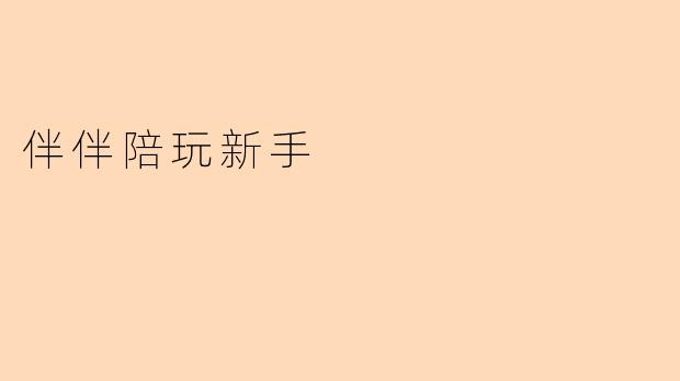 伴伴陪玩新手