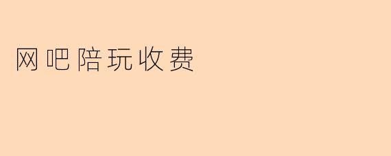 网吧陪玩收费