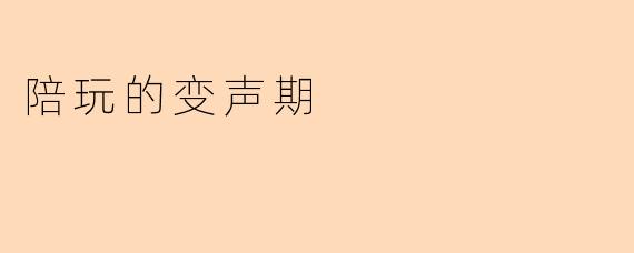 陪玩的变声期