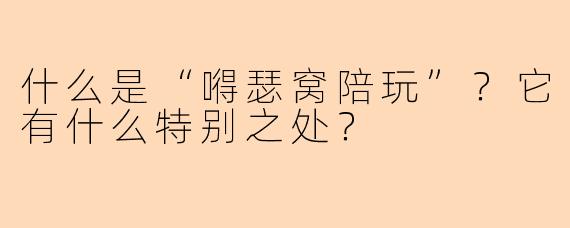 什么是“嘚瑟窝陪玩”？它有什么特别之处？