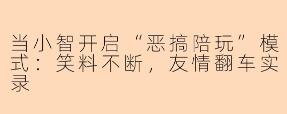 当小智开启“恶搞陪玩”模式：笑料不断，友情翻车实录