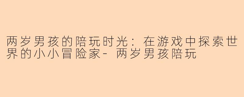 两岁男孩的陪玩时光：在游戏中探索世界的小小冒险家-两岁男孩陪玩