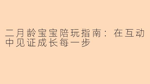 二月龄宝宝陪玩指南：在互动中见证成长每一步