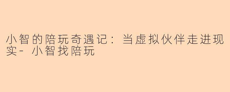 小智的陪玩奇遇记：当虚拟伙伴走进现实-小智找陪玩