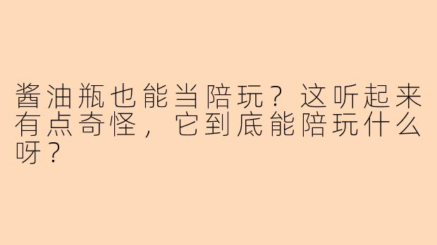 酱油瓶也能当陪玩？这听起来有点奇怪，它到底能陪玩什么呀？