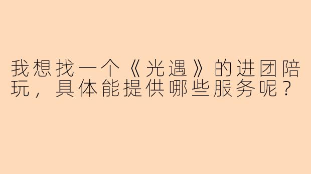 我想找一个《光遇》的进团陪玩，具体能提供哪些服务呢？