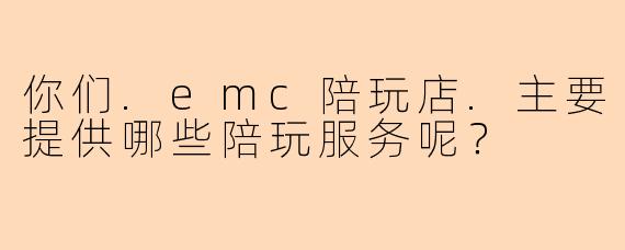 你们.emc陪玩店.主要提供哪些陪玩服务呢?