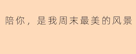 陪你，是我周末最美的风景