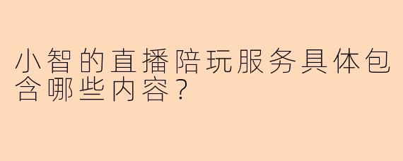 小智的直播陪玩服务具体包含哪些内容？