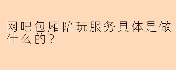 网吧包厢陪玩服务具体是做什么的？