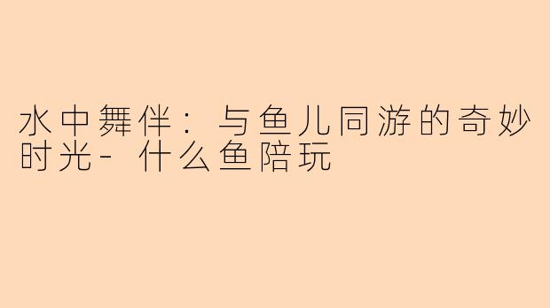 水中舞伴：与鱼儿同游的奇妙时光-什么鱼陪玩