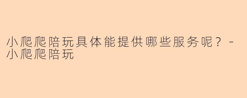 小爬爬陪玩具体能提供哪些服务呢?