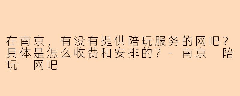 在南京，有没有提供陪玩服务的网吧？具体是怎么收费和安排的？-南京 陪玩 网吧