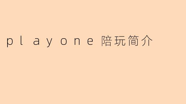playone陪玩简介