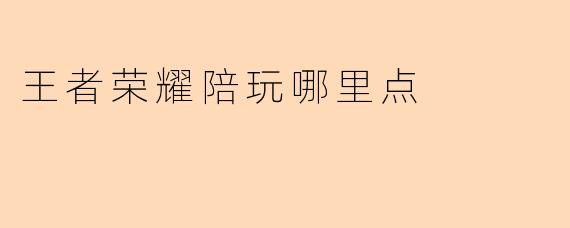 王者荣耀陪玩哪里点
