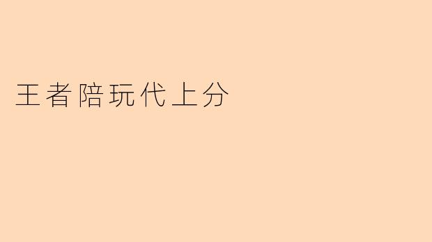 王者陪玩代上分